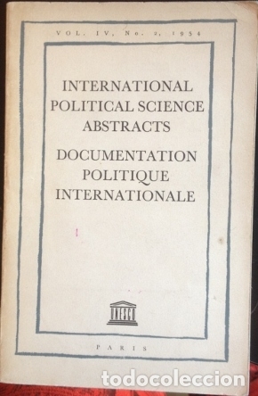 Libri di seconda mano: INTERNATIONAL POLITICAL SCIENCE ABSTRACTS. DOCUMENTATION POLITIQUE INTERNATIONALE. VOL. IV. N&ordm; 2. -