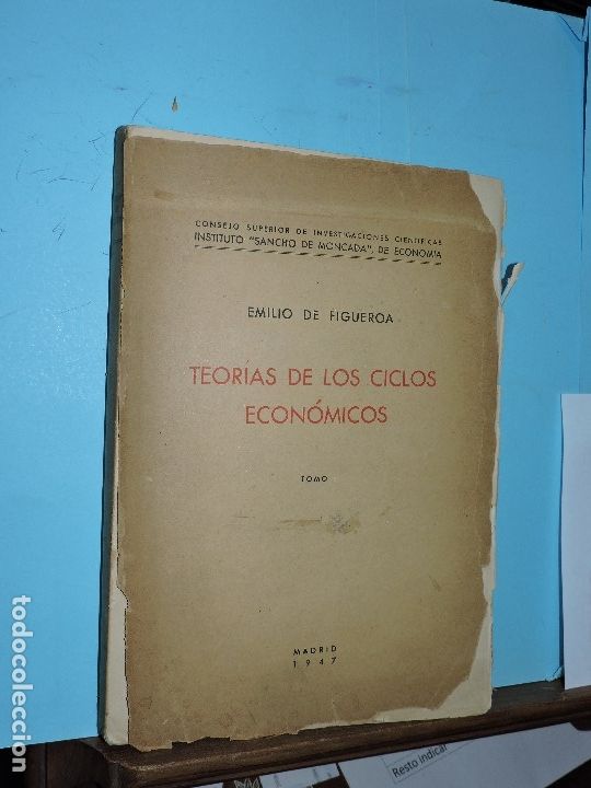 Gebrauchte B&uuml;cher: Teor&iacute;as de los Ciclos Econ&oacute;micos tomo I. DE FIGUEROA, Emilio. Ed. Instituto de Econom&iacute;a Sancho de Mo