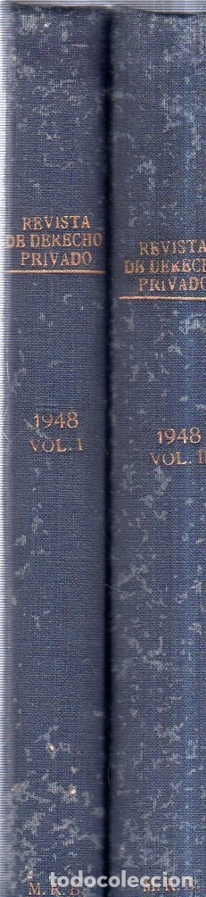 Libri di seconda mano: REVISTA DE DERECHO PRIVADO. PUBLICACION MENSUAL. ENERO DICIEMBRE. OBRA EN DOS TOMOS. 1948.