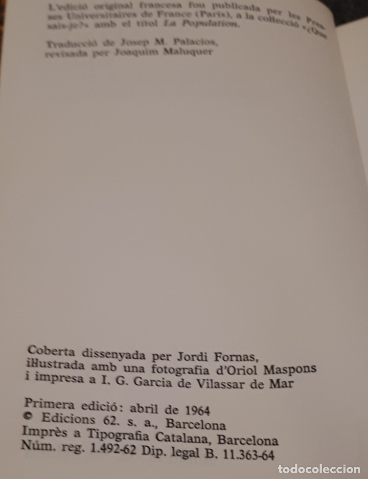 Libros de segunda mano: La poblaci&oacute; &ndash; Alfred Sauvy - Foto 2