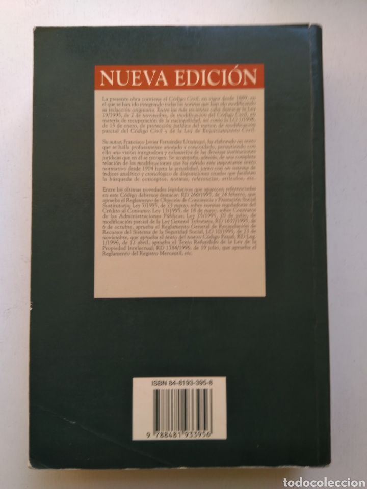 Libros de segunda mano: C&Oacute;DIGO CIVIL 1996/ARANZADI - Foto 2