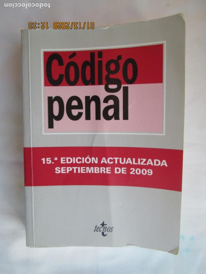 Libros de segunda mano: C&Oacute;DIGO PENAL - 15&ordf; EDICI&Oacute;N - TECNOS 2009. - Foto 1