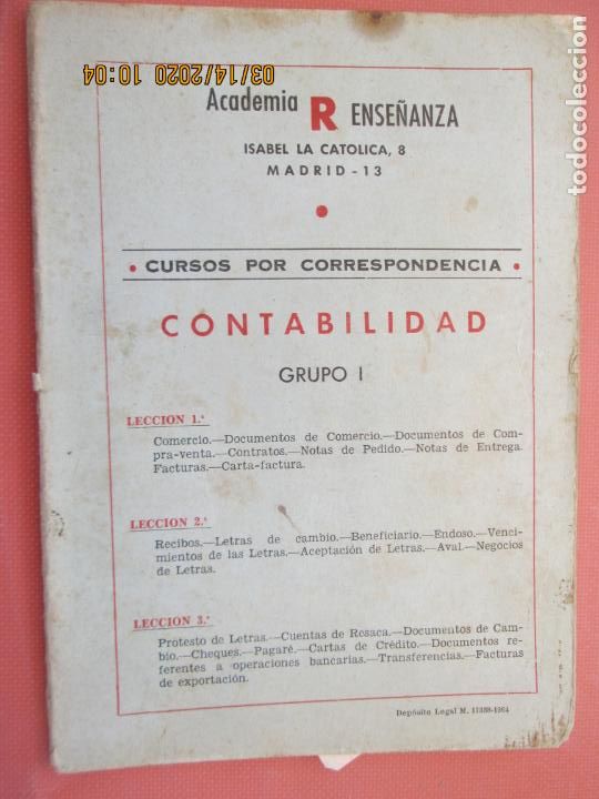 Second hand books: CONTABILIDAD GRUPO I - ACADEMIA R ENSE&Ntilde;ANZA - CURSOS POR CORRESPONDENCIA - 1964.