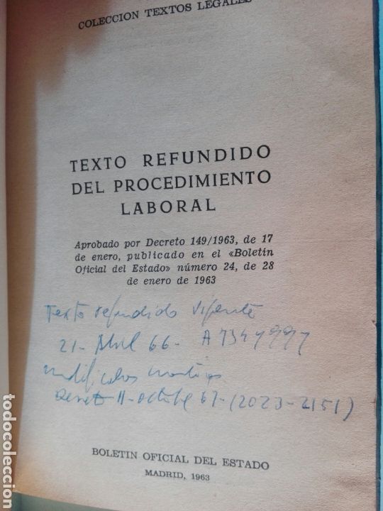 Libros de segunda mano: Libro Procedimiento Laboral - Cuarta edici&oacute;n 1963 - Foto 3