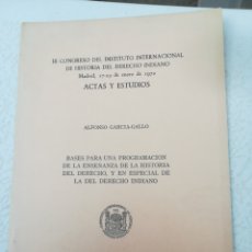 Libros de segunda mano: III CONGRESO DEL INSTITUTO INTERNACIONAL DE HISTORIA DEL DERECHO 1972 ALFONSO GARCÍA GALLO