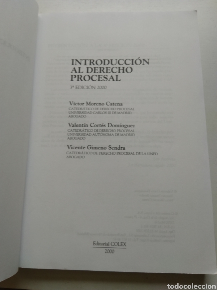 Libros de segunda mano: INTRODUCCI&Oacute;N AL DERECHO PROCESAL/VV.AA. - Foto 2