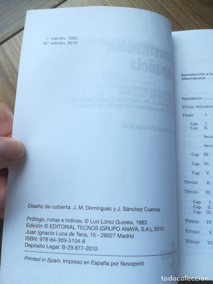 Libros de segunda mano: CONSTITUCION ESPA&Ntilde;OLA -TECNOS 2010 - - Foto 3
