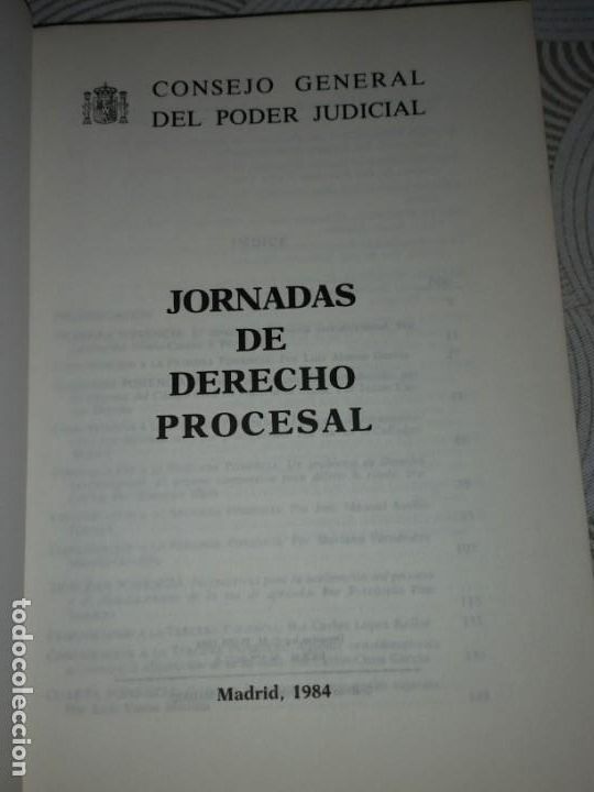 Libros de segunda mano: JORNADAS DE DERECHO PROCESAL - CONSEJO GENERAL DEL PODER JUDICIAL - MADRID -1984 - Foto 2