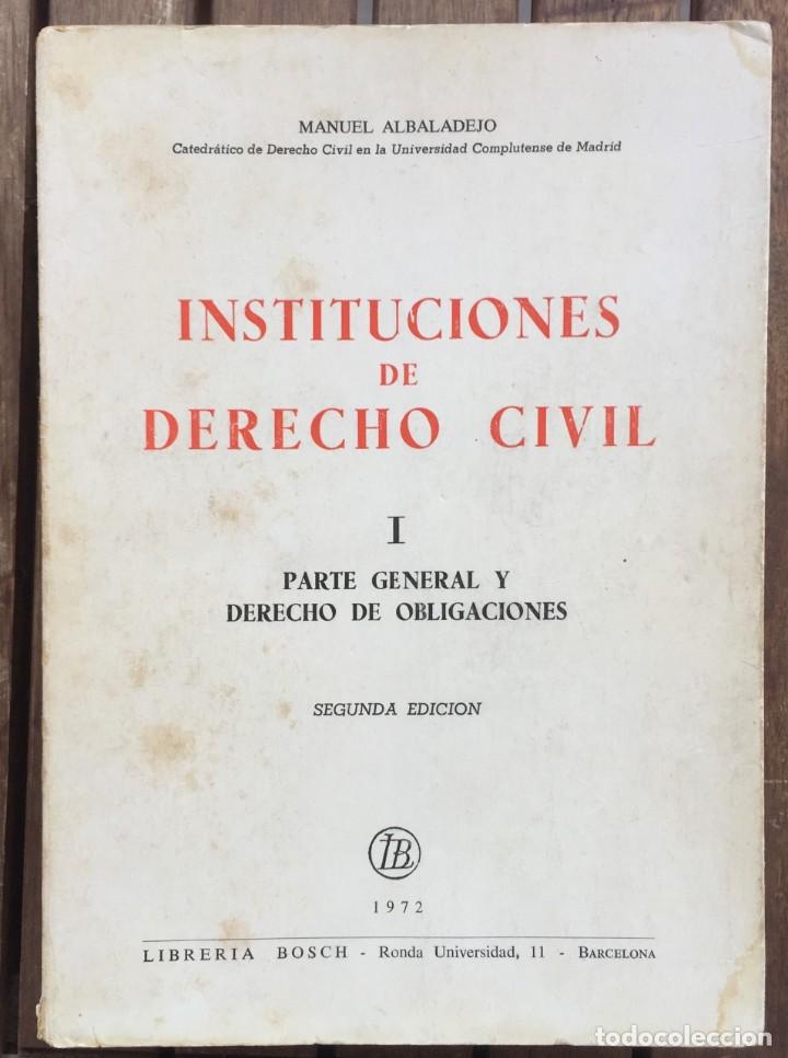 Libros de segunda mano: INSTITUCIONES DE DERECHO CIVIL - Foto 1