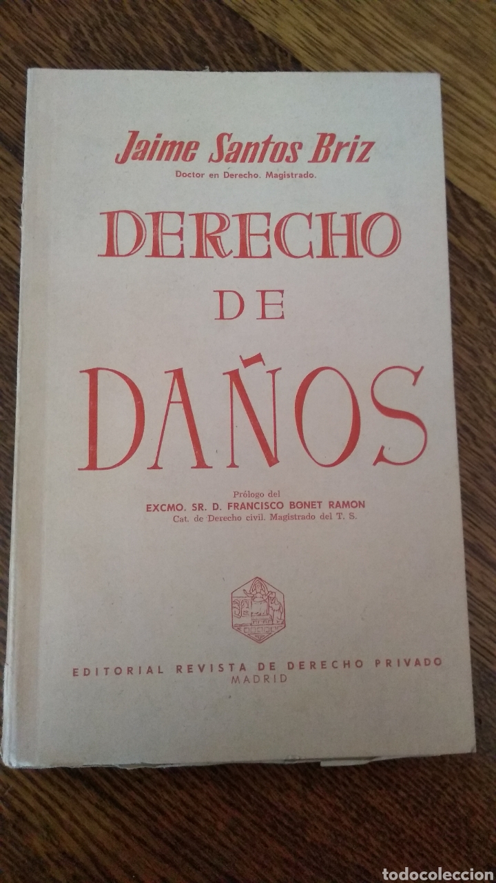 Libros de segunda mano: Derecho de da&ntilde;os - Jaime Santos Briz - Foto 1