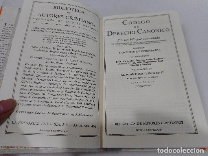 Libros de segunda mano: VV.AA C&oacute;digo de derecho can&oacute;nico Q1074W - Foto 2