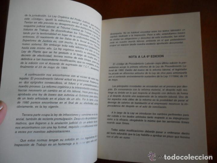 Libros de segunda mano: C&Oacute;DIGO DE PROCEDIMIENTO LABORAL 6&ordf; EDICI&Oacute;N 1994 - Foto 3