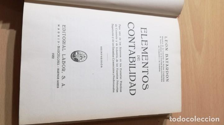 Libros de segunda mano: ELEMENTOS DE CONTABILIDAD - LEON BATARDON - LABOR &Ntilde;202 - Foto 4