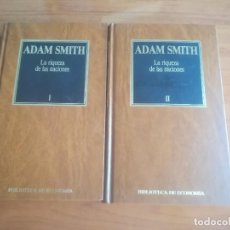 Libros de segunda mano: LA RIQUEZA DE LAS NACIONES I Y II - ADAM SMITH - ORBIS Nº 8 / 9 BIBLIOTECA DE ECONOMIA 1983