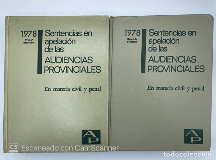 Gebrauchte B&uuml;cher: SENTENCIAS EN APELACI&Oacute;N DE LAS AUDIENCIAS PROVINCIALES. 1978. DOS TOMOS. MINISTERIO JUDICIAL
