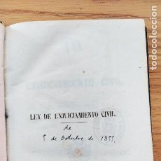 Libros de segunda mano: LEY DE ENJUICIAMIENTO CIVIL, MADRID 1858. IMPRENTA DEL MINISTERIO DE GRACIA Y JUSTICIA. 3ª EDIC.. Lote 218454200
