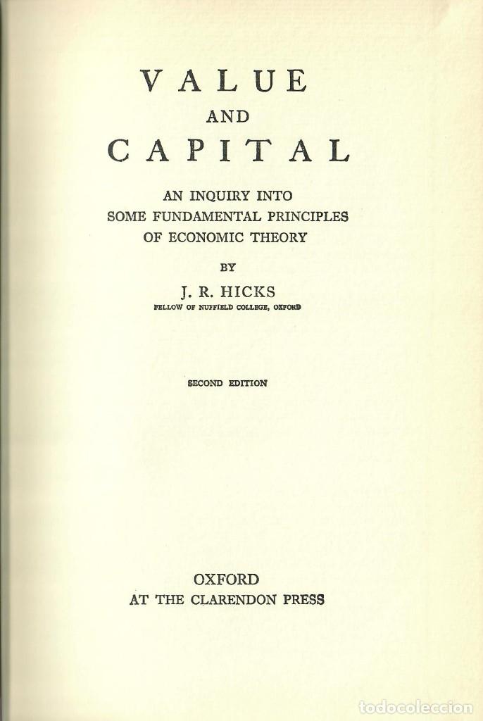 Libros de segunda mano: VALUE AND CAPITAL / J.R. HICKS - Foto 1