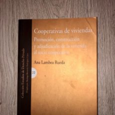 Libros de segunda mano: COOPERATIVAS DE VIVIENDAS - ANA LAMBEA RUEDA - EDITORIAL COMARES. Lote 223521270