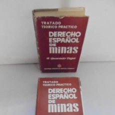Libros de segunda mano: DERECHO ESPAÑOL DE MINAS. TOMO I Y II. F. QUEVEDO VEGA. EDITORIAL REVISTA DE DERECHO PRIVADO 1964