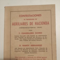 Libros de segunda mano: CONTESTACIONES AL PROGRAMA AUXILIARES HACIENDA 1949. Lote 224755508