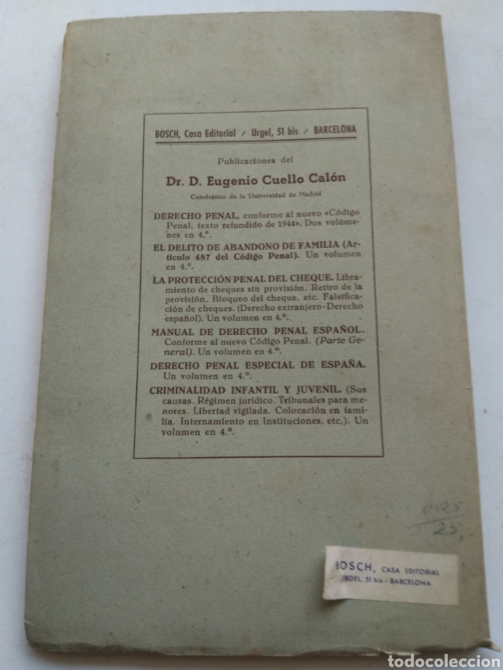 Libros de segunda mano: LA PROTECCI&Oacute;N PENAL DEL CHEQUE/EUGENIO CUELLO CAL&Oacute;N - Foto 3