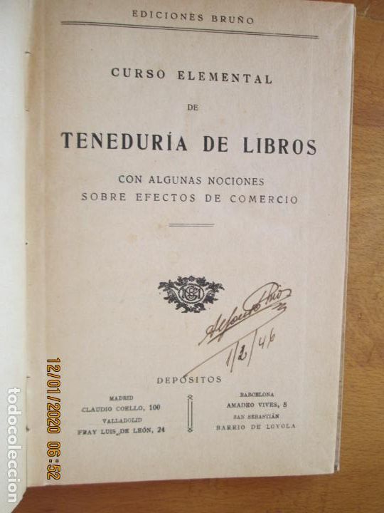 Libros de segunda mano: CURSO ELEMENTAL DE TENEDURIA DE LIBROS -EDT BRU&Ntilde;O 1944 - Foto 3