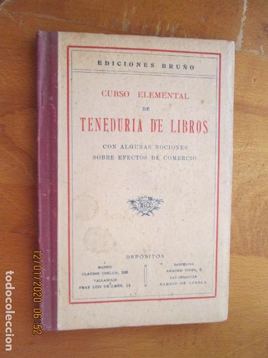 Libros de segunda mano: CURSO ELEMENTAL DE TENEDURIA DE LIBROS -EDT BRU&Ntilde;O 1944 - Foto 1