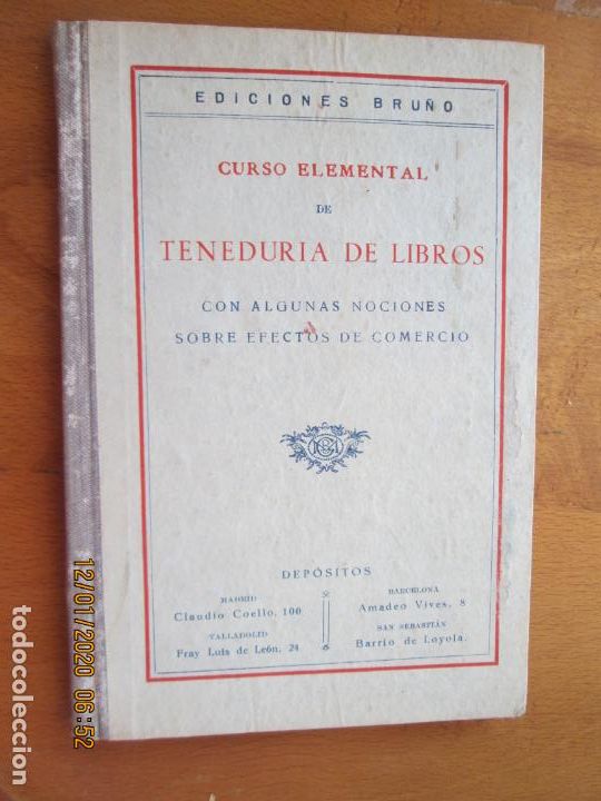 Libros de segunda mano: CURSO ELEMENTAL DE TENEDURIA DE LIBROS -EDT BRU&Ntilde;O 1944 - Foto 1