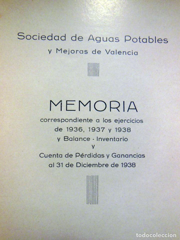 Gebrauchte B&uuml;cher: MEMORIA 1936, 1937 Y 1938 Y BALANCE - INVENTARIO Y CUENTAS DE P&Eacute;RDIAS Y GANANCIAS 1938. Valencia