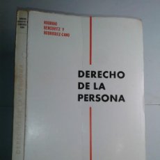 Libros de segunda mano: DERECHO DE LA PERSONA 1976 RODRIGO BERCOVITZ Y RODRIGUEZ-CANO 1ª EDICIÓN MONTECORVO