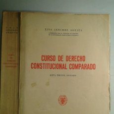 Libros de segunda mano: CURSO DE DERECHO CONSTITUCIONAL COMPARADO 1976 LUIS SÁNCHEZ AGESTA 6ª EDICIÓN FACULTAD DERECHO