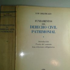 Libros de segunda mano: FUNDAMENTOS DEL DERECHO CIVIL PATRIMONIAL I INTRODUCCIÓN / TEO.. 1979 LUIS DIEZ-PICAZO 1ª ED. TECNOS