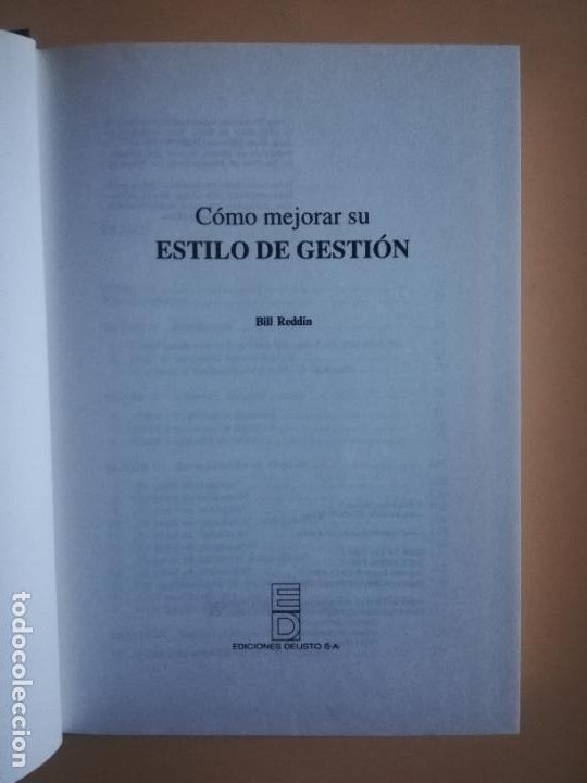 Libros de segunda mano: EL ESTILO DE GESTION. BILL REDDIN. EDICIONES DEUSTO. 1997. - Foto 2