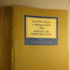 Libros de segunda mano: SISTEMA DE DERECHO CIVIL VOLUMEN I INTRODUCCIÓN DERECHO . 1981 DIEZ-PICASO Y A. GULLON 4ª ED. TECNOS
