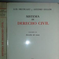Libros de segunda mano: SISTEMA DE DERECHO CIVIL VOLUMEN III DERECHO DE COSAS 1978 LUIS DIEZ-PICASO 1ª ED. REIMP. TECNOS
