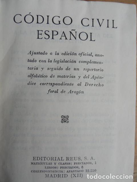Libros de segunda mano: LIBRO C&Oacute;DIGO CIVIL ESPA&Ntilde;OL. - Foto 3