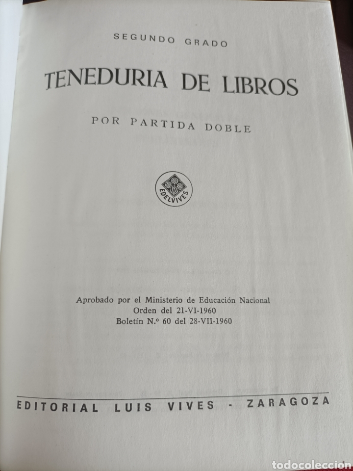 Libros de segunda mano: Libro Tenedur&iacute;a segundo grado ed. Luis Vives - Foto 2