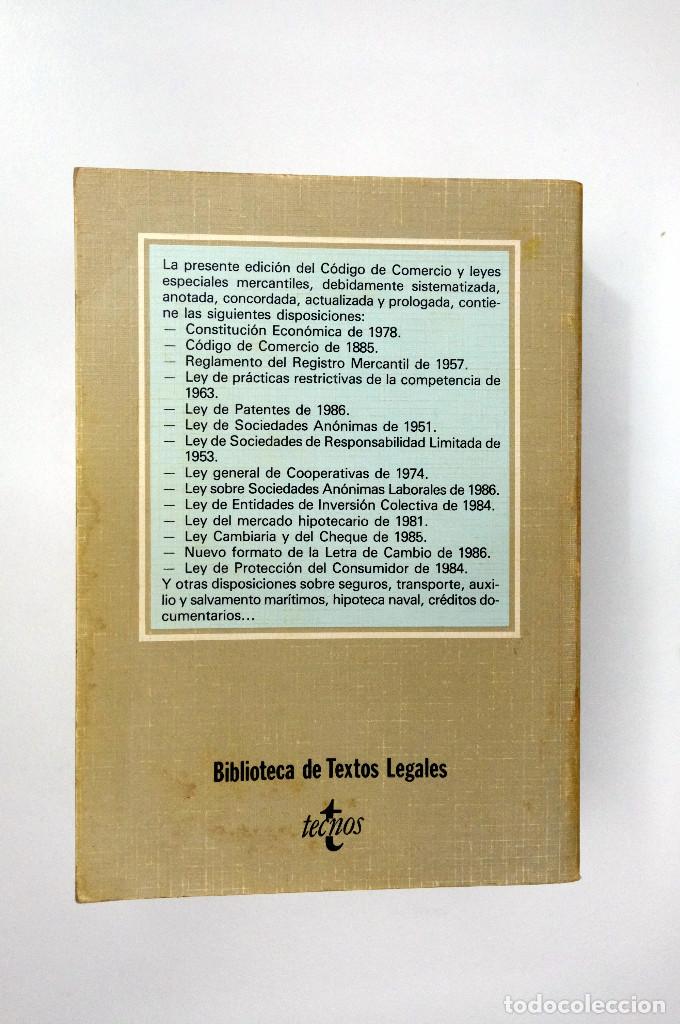 Libros de segunda mano: C&Oacute;DIGO DE COMERCIO Y LEGISLACI&Oacute;N MERCANTIL. TECNOS. 3&ordf; ED. 1986. - Foto 2