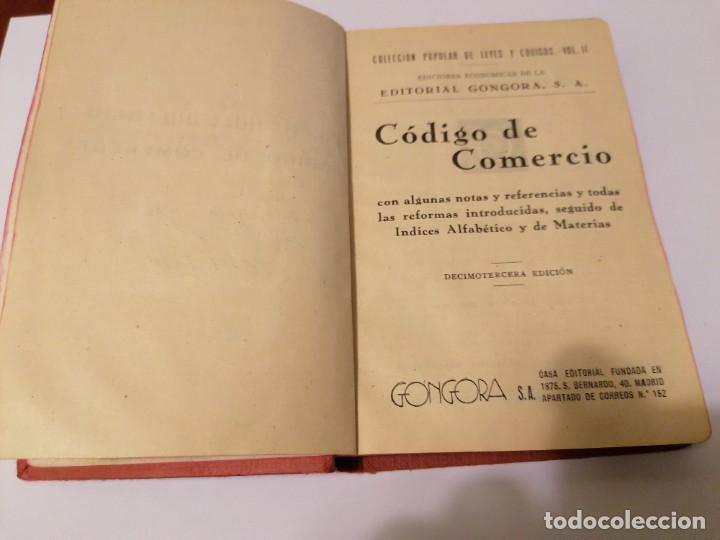 Libros de segunda mano: CODIGO DE COMERCIO - GONGORA A&Ntilde;O 1969 13- EDICION - Foto 2