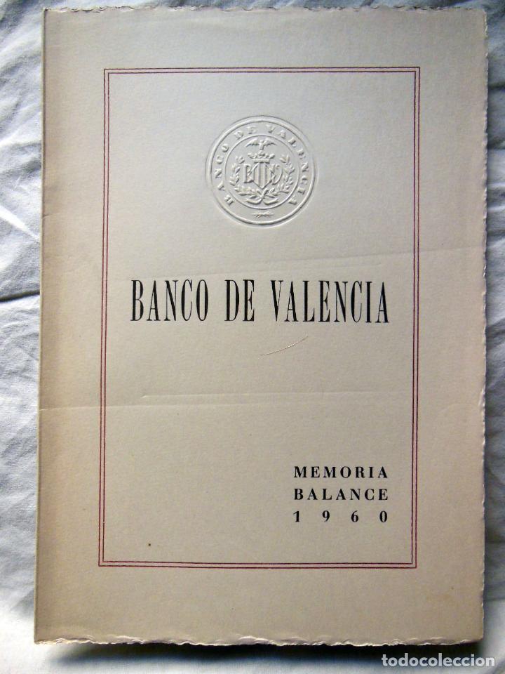 Livros em segunda m&atilde;o: MEMORIA ANUAL DEL BANCO VALENCIA 1960