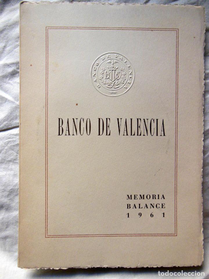 Livros em segunda m&atilde;o: MEMORIA ANUAL DEL BANCO VALENCIA 1961