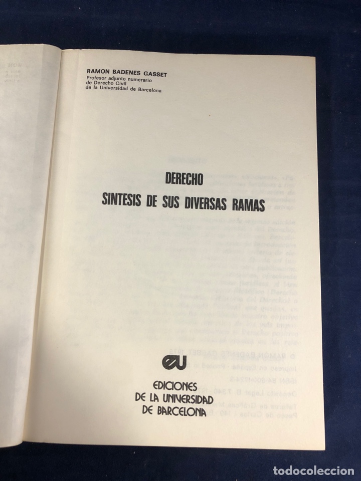 Libros de segunda mano: Derecho. S&iacute;ntesis de sus diversas ramas - Foto 2
