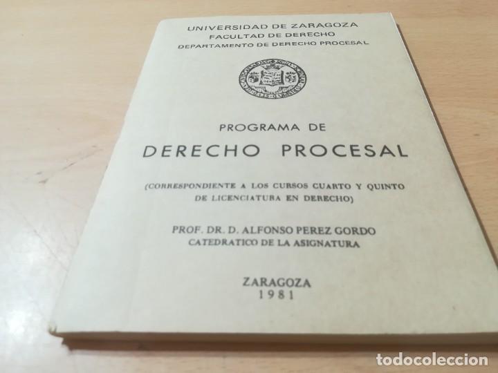 Libros de segunda mano: PROGRAMA DERECHO PROCESAL / UNIVERSIDAD ZARAGOZA / 1981 / AJ32 - Foto 1