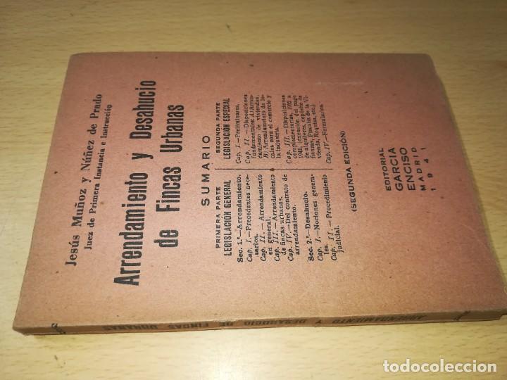 Libri di seconda mano: ARRENDAMIENTO Y DESAHUCIO DE FINCAS URBANAS / J MU&Ntilde;OZ / GARCIA ENCISO 1941 / ESQ121