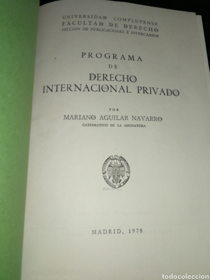 Libros de segunda mano: DERECHO INTERNACIONAL PRIVADO, 1978,PROGRAMA COMPLUTENSE,MADRID - Foto 2