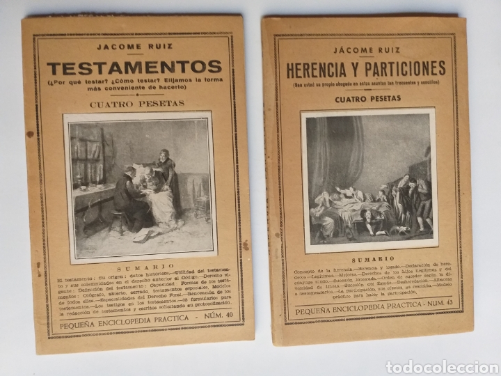 Libros de segunda mano: Testamentos y herencias y particiones Jacome Ruiz - Foto 1