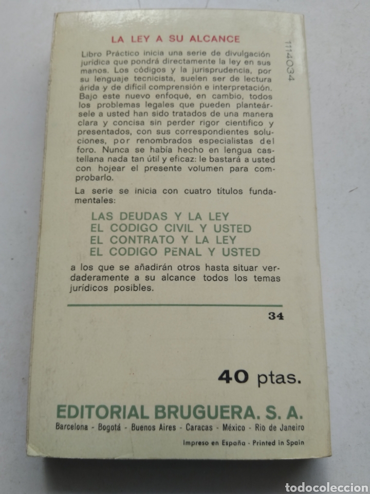 Libros de segunda mano: EL C&Oacute;DIGO PENAL Y USTED/FERMIN DE URMENETA - Foto 3