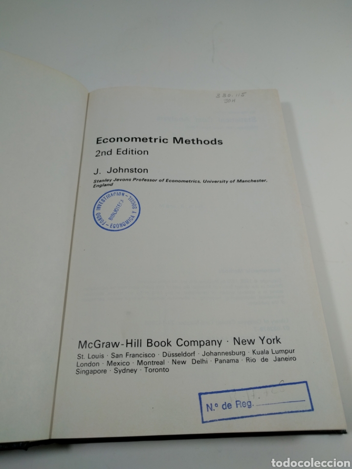 Libros de segunda mano: Econometric methods. Second edition/Johnson. - Foto 2