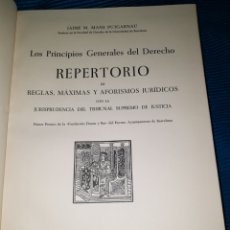 Libros de segunda mano: PRINCIPIOS GENERALES DEL DERECHO,REPERTORIO DE REGLAS,MÁXIMAS Y.. JAIME M. MANS PUIGARNAU.BOSCH 1957. Lote 290183368