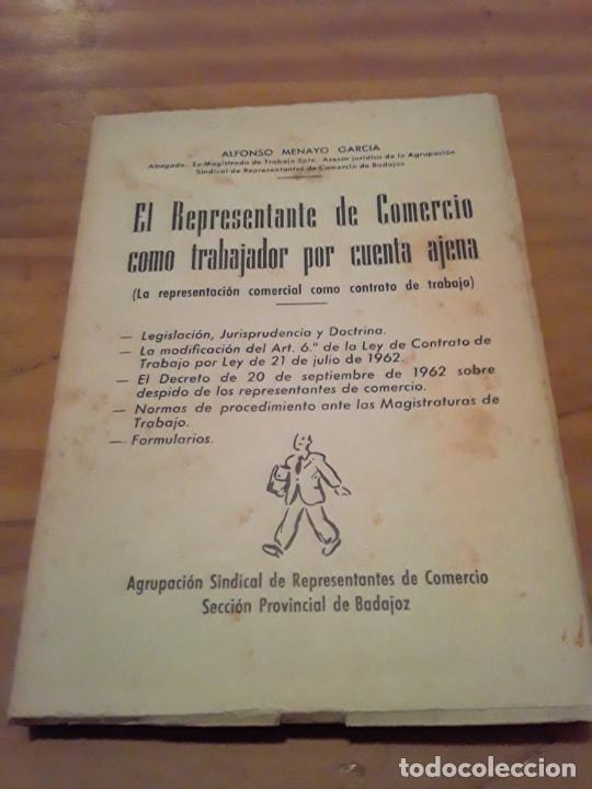 Libri di seconda mano: EL REPRESENTANTE DE COMERCIO COMO TRABAJADOR POR CUENTA AJENA.ANTONIO MENAYO GARCIA.SEVILLA 1967.